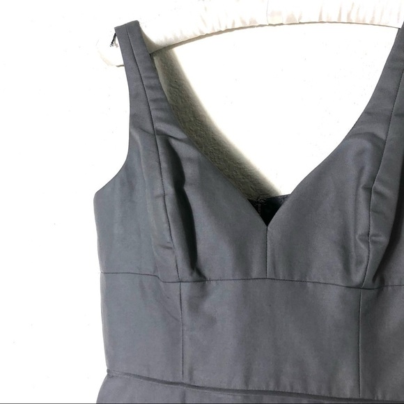 J. Crew‎ Karlie Dress Charcoal Gray Sleeveless Short Bridesmaid Size 4 Classic - Picture 3 of 10